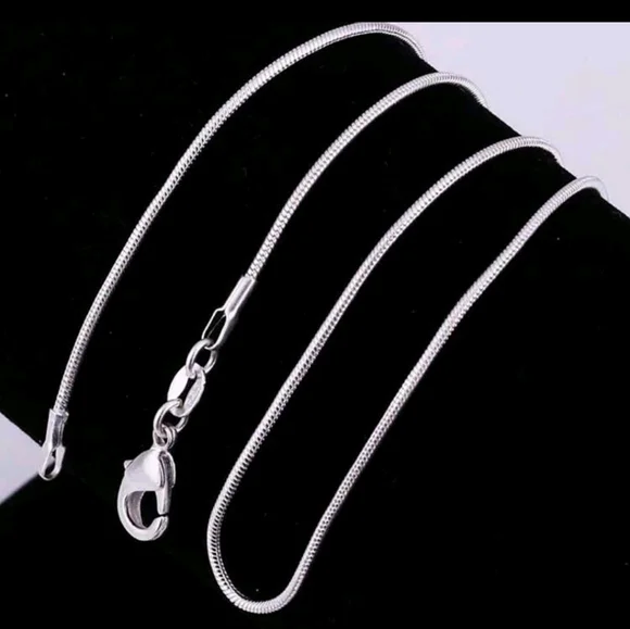 1MM NEW 925 STERLING SKINNY SILVER ROUND SNAKE CHAIN NECKLACE 18" - Picture 9 of 13